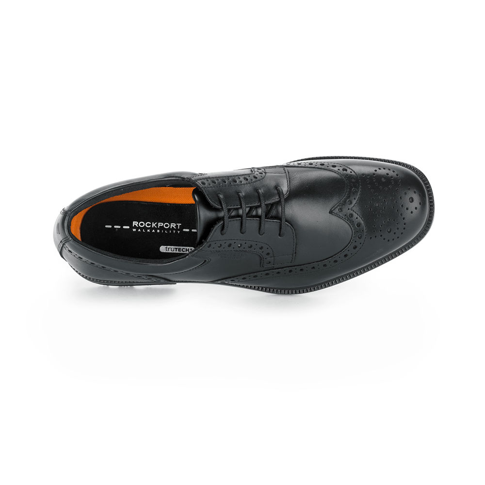 Rockport Pen Sko Herre Svart - Essential Details Waterproof Wingtip - TCWA46572